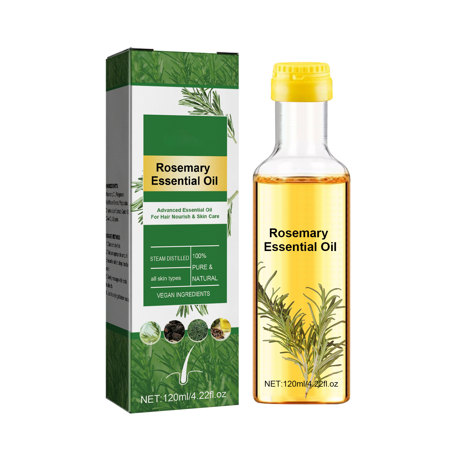 Hair Care Natural Ingredients - Эфирное масло розмарина Эфирное масло для